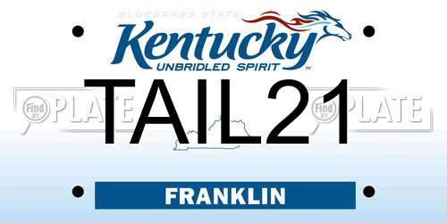 TAIL21 Kentucky License Plate