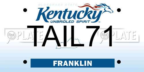 TAIL71 Kentucky License Plate