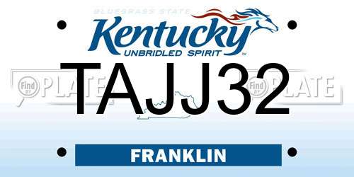 TAJJ32 Kentucky License Plate