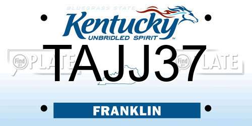 TAJJ37 Kentucky License Plate