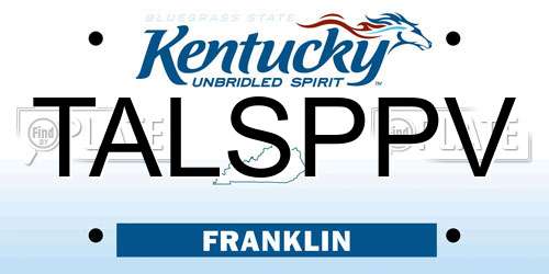 TALSPPV Kentucky License Plate
