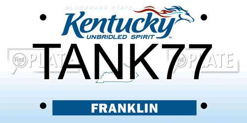 TANK77 Kentucky License Plate