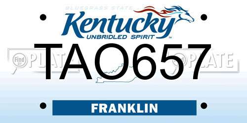 TAO657 Kentucky License Plate