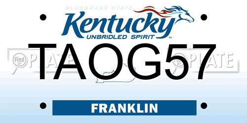 TAOG57 Kentucky License Plate