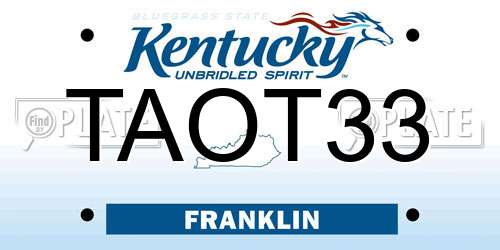 TAOT33 Kentucky License Plate