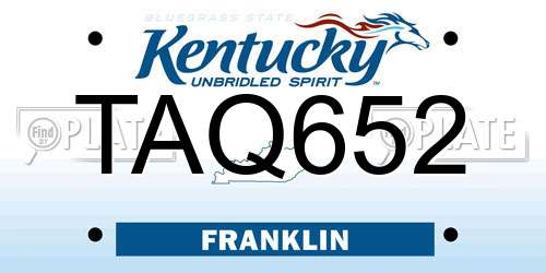 TAQ652 Kentucky License Plate