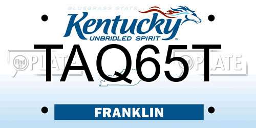 TAQ65T Kentucky License Plate