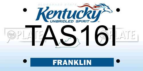 TAS16I Kentucky License Plate