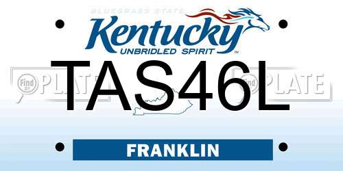 TAS46L Kentucky License Plate