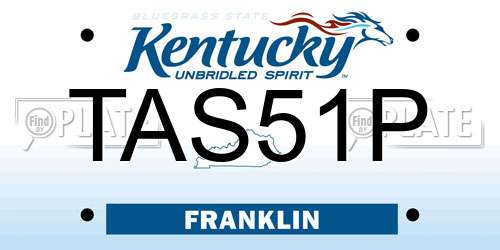 TAS51P Kentucky License Plate