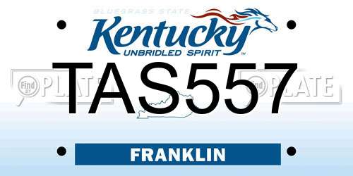 TAS557 Kentucky License Plate