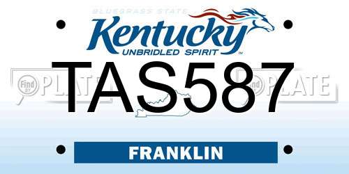 TAS587 Kentucky License Plate