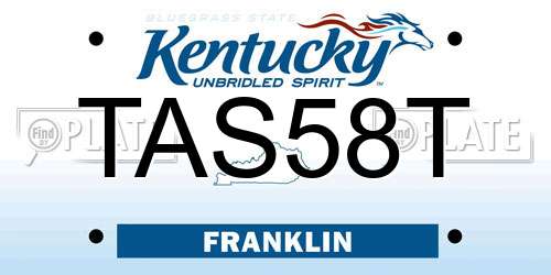 TAS58T Kentucky License Plate