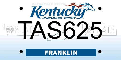 TAS625 Kentucky License Plate