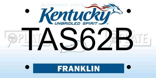 TAS62B Kentucky License Plate