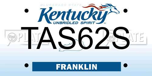 TAS62S Kentucky License Plate
