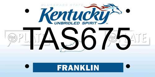 TAS675 Kentucky License Plate