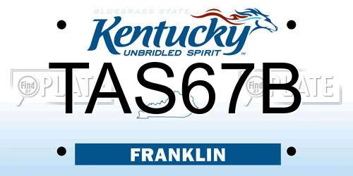 TAS67B Kentucky License Plate