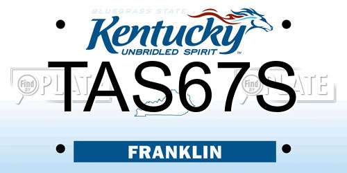 TAS67S Kentucky License Plate