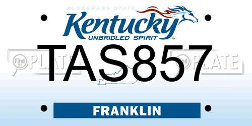 TAS857 Kentucky License Plate