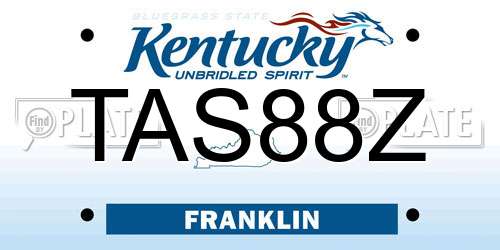 TAS88Z Kentucky License Plate