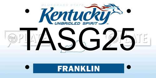TASG25 Kentucky License Plate