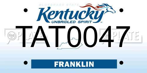 TAT0047 Kentucky License Plate