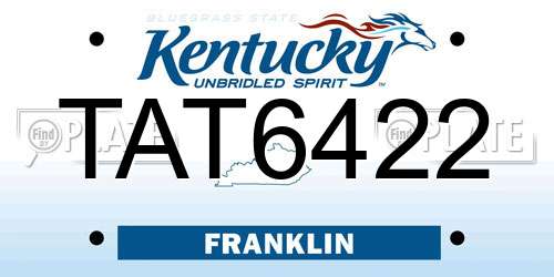TAT6422 Kentucky License Plate