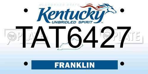 TAT6427 Kentucky License Plate