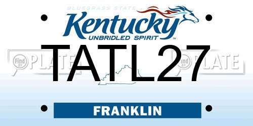 TATL27 Kentucky License Plate