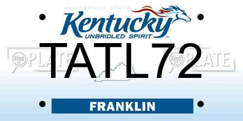 TATL72 Kentucky License Plate