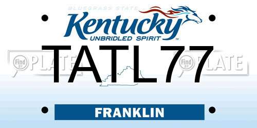 TATL77 Kentucky License Plate