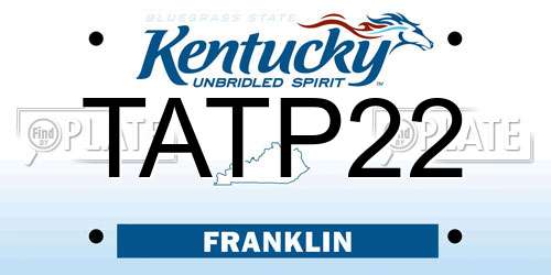 TATP22 Kentucky License Plate
