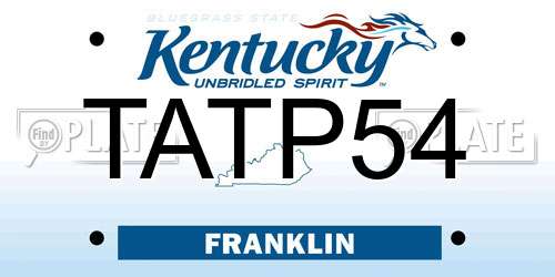 TATP54 Kentucky License Plate