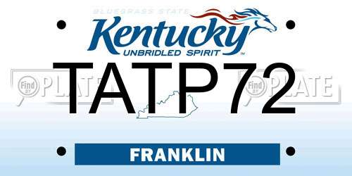 TATP72 Kentucky License Plate
