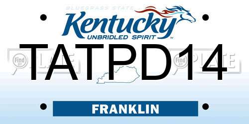 TATPD14 Kentucky License Plate