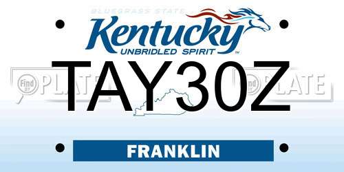 TAY30Z Kentucky License Plate