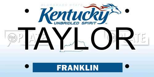 TAYLOR Kentucky License Plate