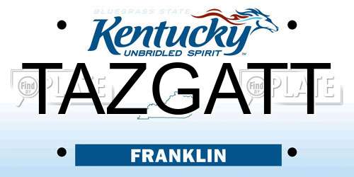 TAZGATT Kentucky License Plate