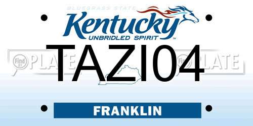 TAZI04 Kentucky License Plate
