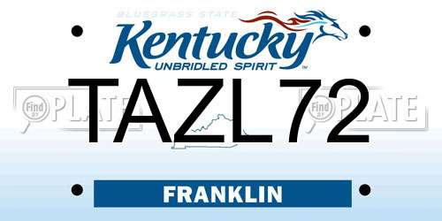 TAZL72 Kentucky License Plate