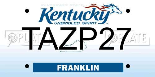 TAZP27 Kentucky License Plate