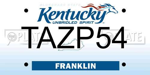 TAZP54 Kentucky License Plate