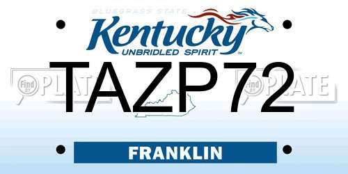 TAZP72 Kentucky License Plate