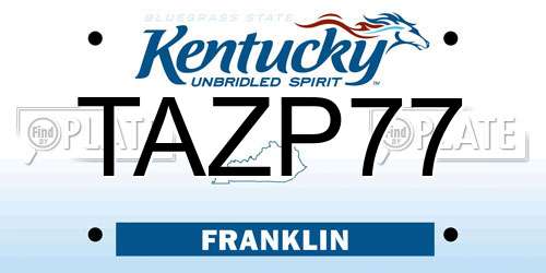TAZP77 Kentucky License Plate