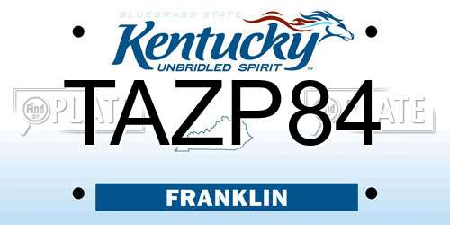 TAZP84 Kentucky License Plate