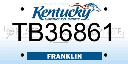 TB36861 Kentucky License Plate