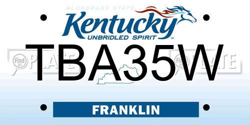 TBA35W Kentucky License Plate