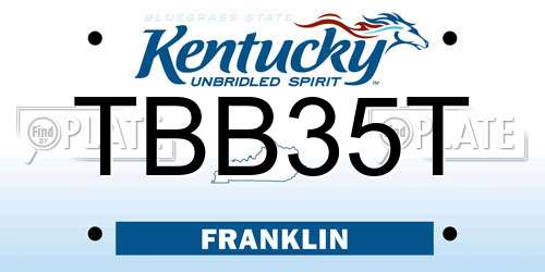 TBB35T Kentucky License Plate