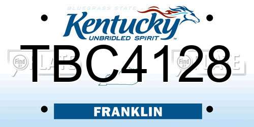 TBC4128 Kentucky License Plate
